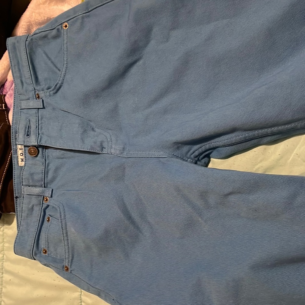 WORN ONCE blue straight leg trousers